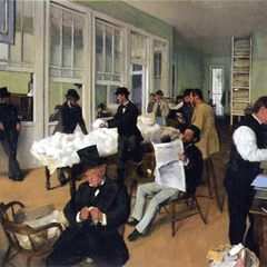 reproductie A cotton office in New Orleans van Edgar Degas